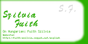 szilvia fuith business card